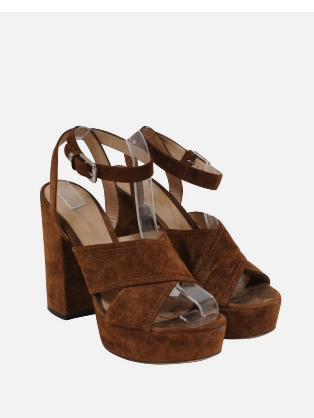 Gianvito Rossi Brown suede shoes sandals platforms 38 European 7 American